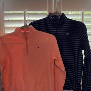 Set of 2 vineyard vines boys zip pullover. Size large